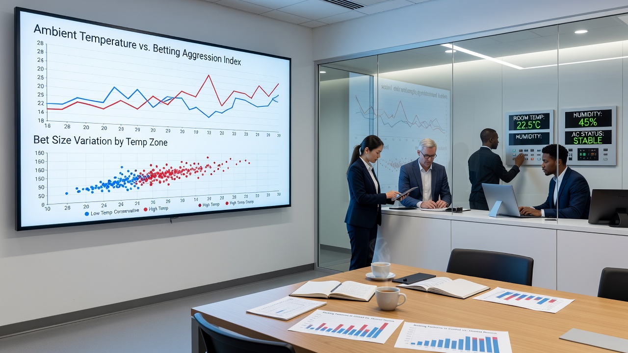 Detailed view of climate control panels and betting activity at card tables