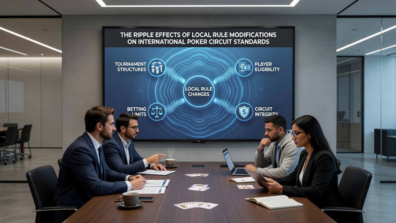 International poker players adapting to varied local rules during a circuit event